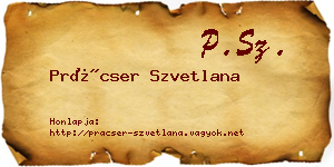 Prácser Szvetlana névjegykártya