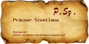 Prácser Szvetlana névjegykártya